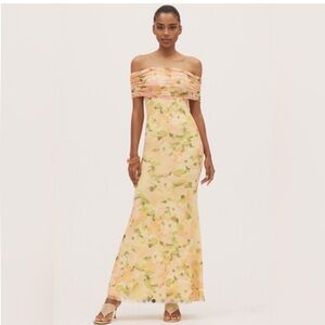 AFRM McCall Off-the-shoulder mesh maxi dress